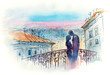 loving couple in the city