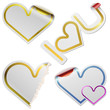 White blank heart shaped stickers