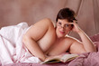 Sexy topless brunette