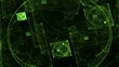 grüne Quadrate auf dem Drehteller