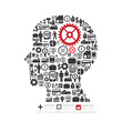 Elements are small icons Finance make in man think with gear con