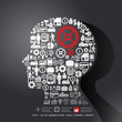 Elements are small icons Finance make in man think with gear con