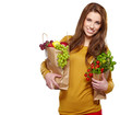 Healthy shopping, Isolated, white background