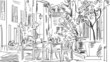 Illustration: European city street color illustration European city street color illustration
