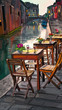 European city street color  illustration