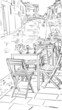 Illustration: European city street color illustration European city street color illustration