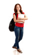 Photo: Portrait of female student with books Portrait of female student with books