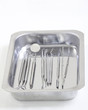 Set of metal medical equipment tools for teeth dental care