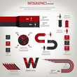 Retro infographics set. World Map and Information Graphics. Vect