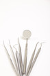 Set of metal medical equipment tools for teeth dental care
