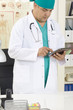 Doctor working on a digital tablet