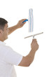 Photo: hand with window cleaning tool hand with window cleaning tool