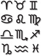 Set of the 12 astrological signs of Zodiac