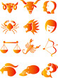 Set of the 12 astrological symbolic signs of Zodiac