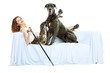 woman and dog
