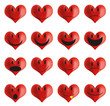Set of heart shaped smileys