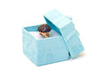Cyan gift boxes with ring