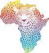 Vektor: Abstract symbol Africa in leopard camouflage Abstract symbol Africa in leopard camouflage