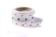 fabric size tags printed on white cotton ribbon