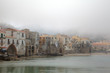 Foggy morning. Cefalu, Sicilia, Italy