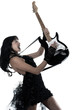 woman playing electric guitar player