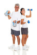 Photo: senior couple posing with various gym equipment senior couple posing with various gym equipment