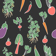 Vegetables seamless pattern