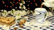 Apple pie with tea