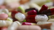 Medicine with red pills is turning