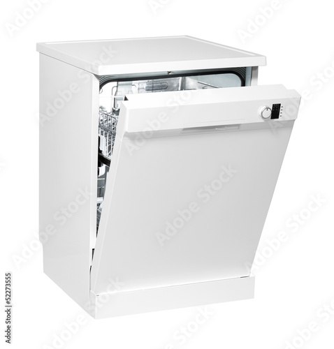 Photo: Freestanding dishwasher isolated with clipping path. Freestanding dishwasher isolated with clipping path.