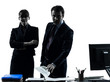 Photo: busy smiling business woman man couple silhouette busy smiling business woman man couple silhouette