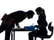 Photo: business woman man couple silhouette business woman man couple silhouette