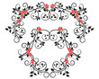 Roses on floral frame and border
