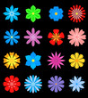 Set of flower blossoms