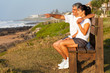 Photo: fit middle aged husband and wife at beach fit middle aged husband and wife at beach