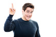 mature man pointing up portrait