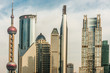 skyscrapers building towers pudong skyline shanghai china