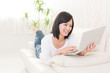 beautiful asian woman using laptop computer