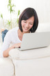 beautiful asian woman using laptop computer