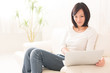 beautiful asian woman using laptop computer