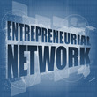 entrepreneurial network word on business digital touch screen