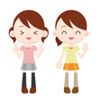 女の子２人 ピースサイン