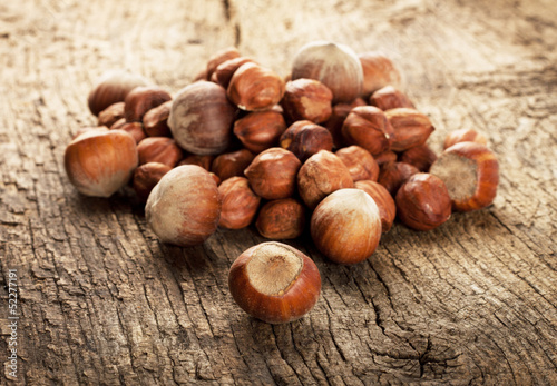 Photo: Pile of ripe hazelnuts Pile of ripe hazelnuts