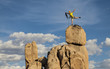 Foto: Climber on the summit. Climber on the summit.