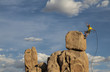 Foto: Climber on the summit. Climber on the summit.