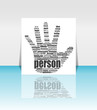 Illustration: Info text graphic Positive Thinking in word cloud. head in flyer Info text graphic Positive Thinking in word cloud. head in flyer