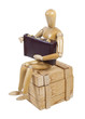 Employee on Wooden Crate with Briefcase