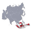 Asienkarte mit Indonesien
