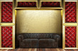 golden stage with sofa