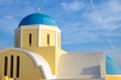 Yellow church with blue cupola